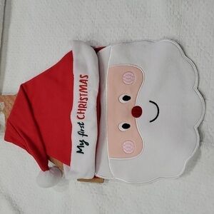 Primark 1st Christmas hat and bib NWT